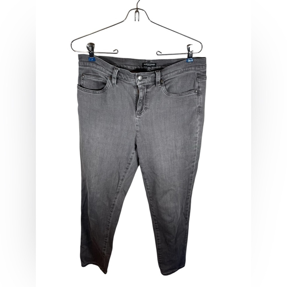 Eileen Fisher Women's Gray Slim Ankle Jeans Petite Organic Cotton